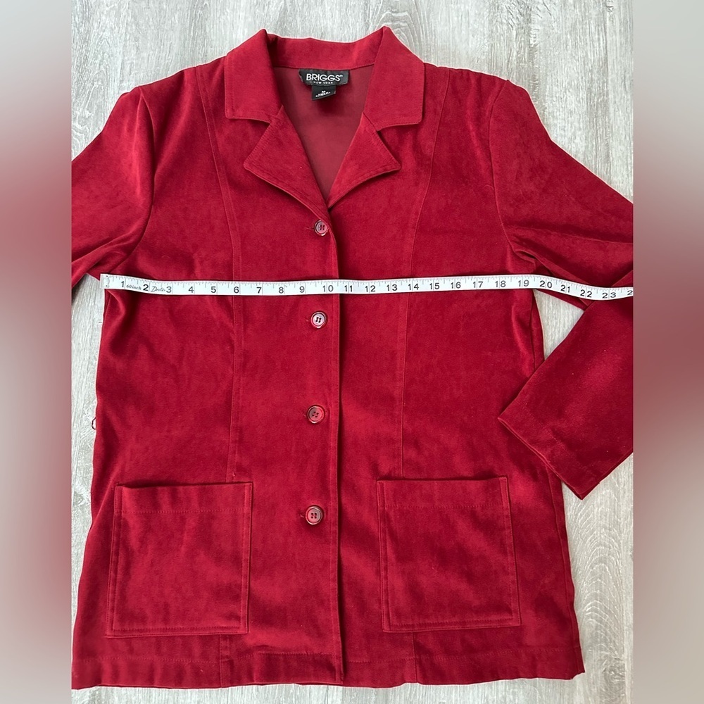 Vintage Briggs Red Faux Suede Shacket Coat Y2K Retro Oversized Blazer Size M - Picture 9 of 10